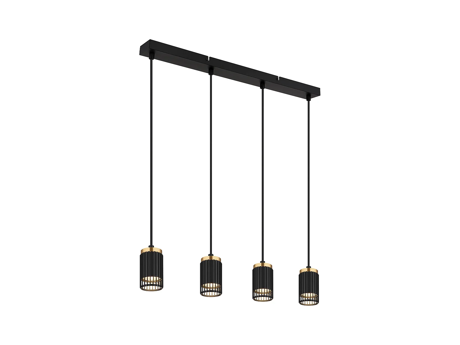 Suspension métal noir mat, 4x GU10