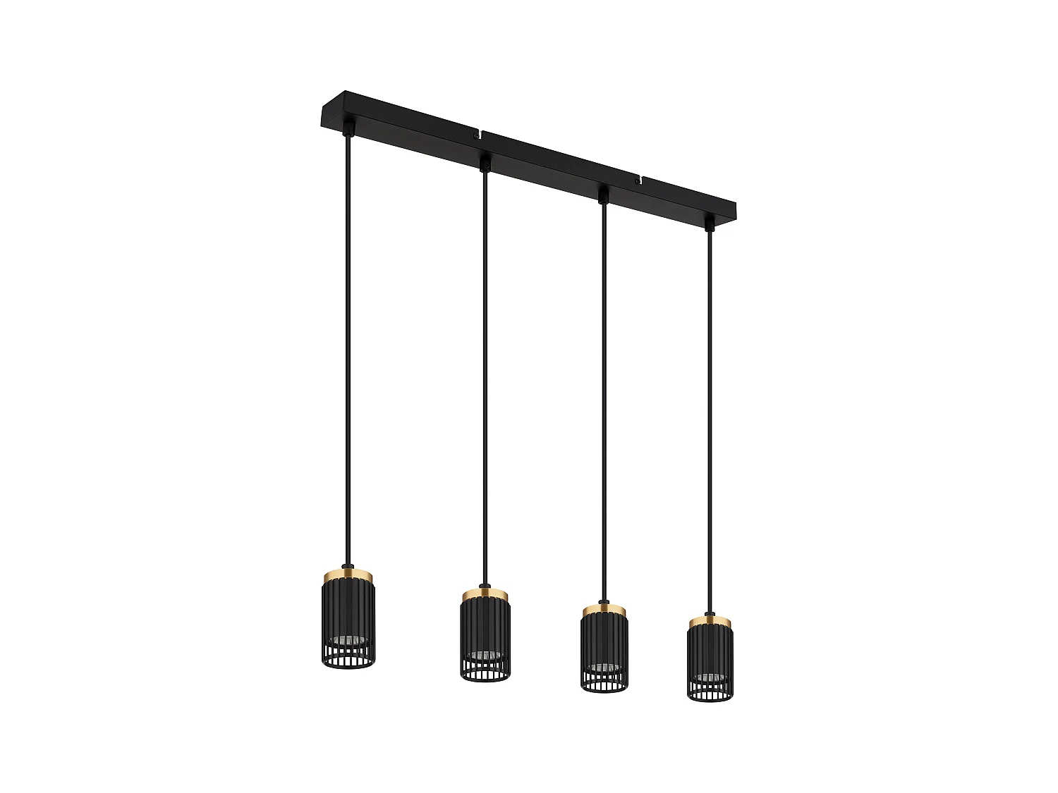 Suspension métal noir mat, 4x GU10