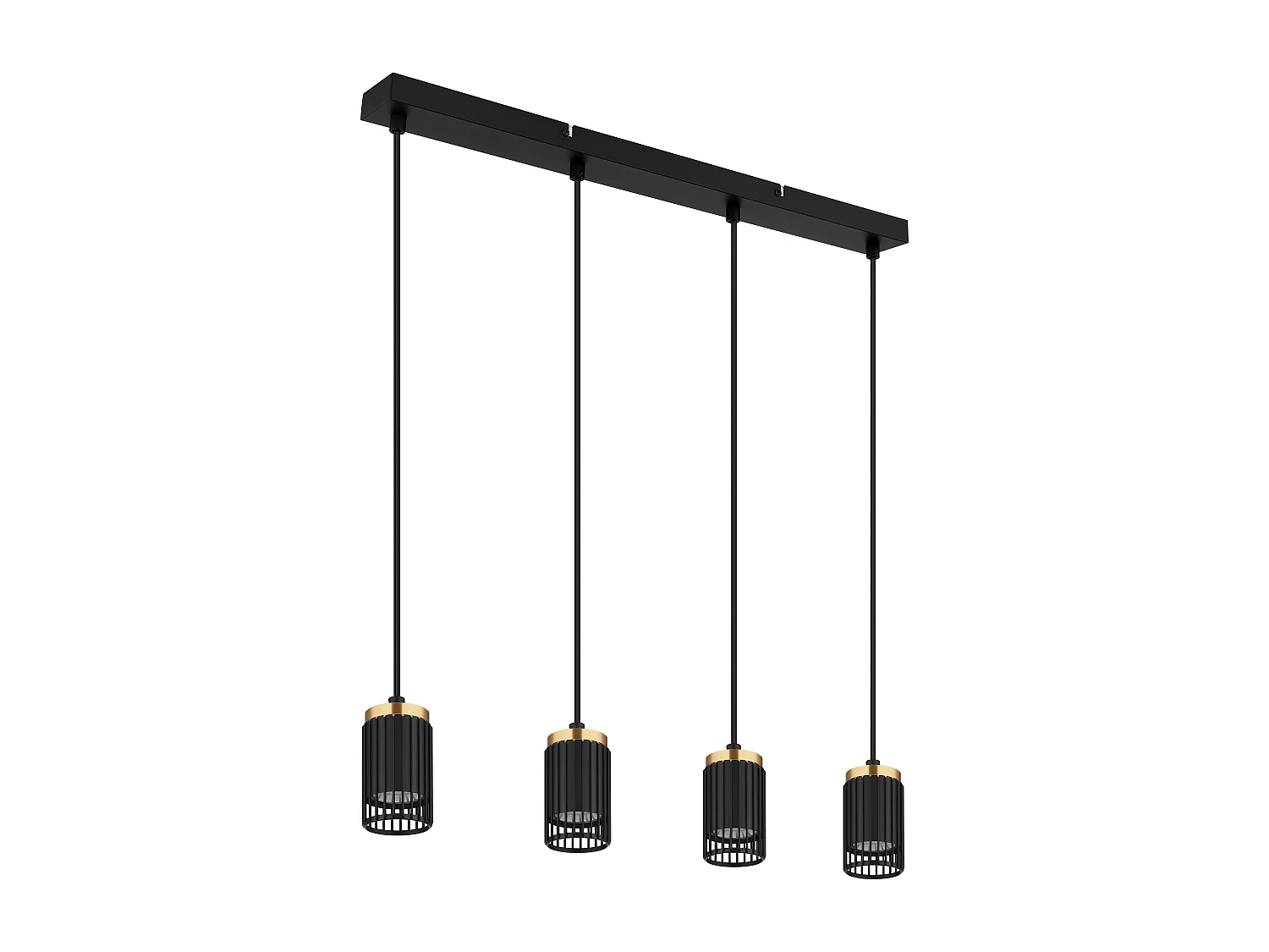 Hängeleuchte Metall schwarz matt, 4x GU10