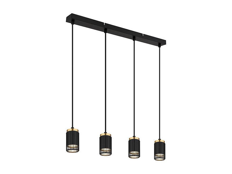 Hängeleuchte Metall schwarz matt, 4x GU10