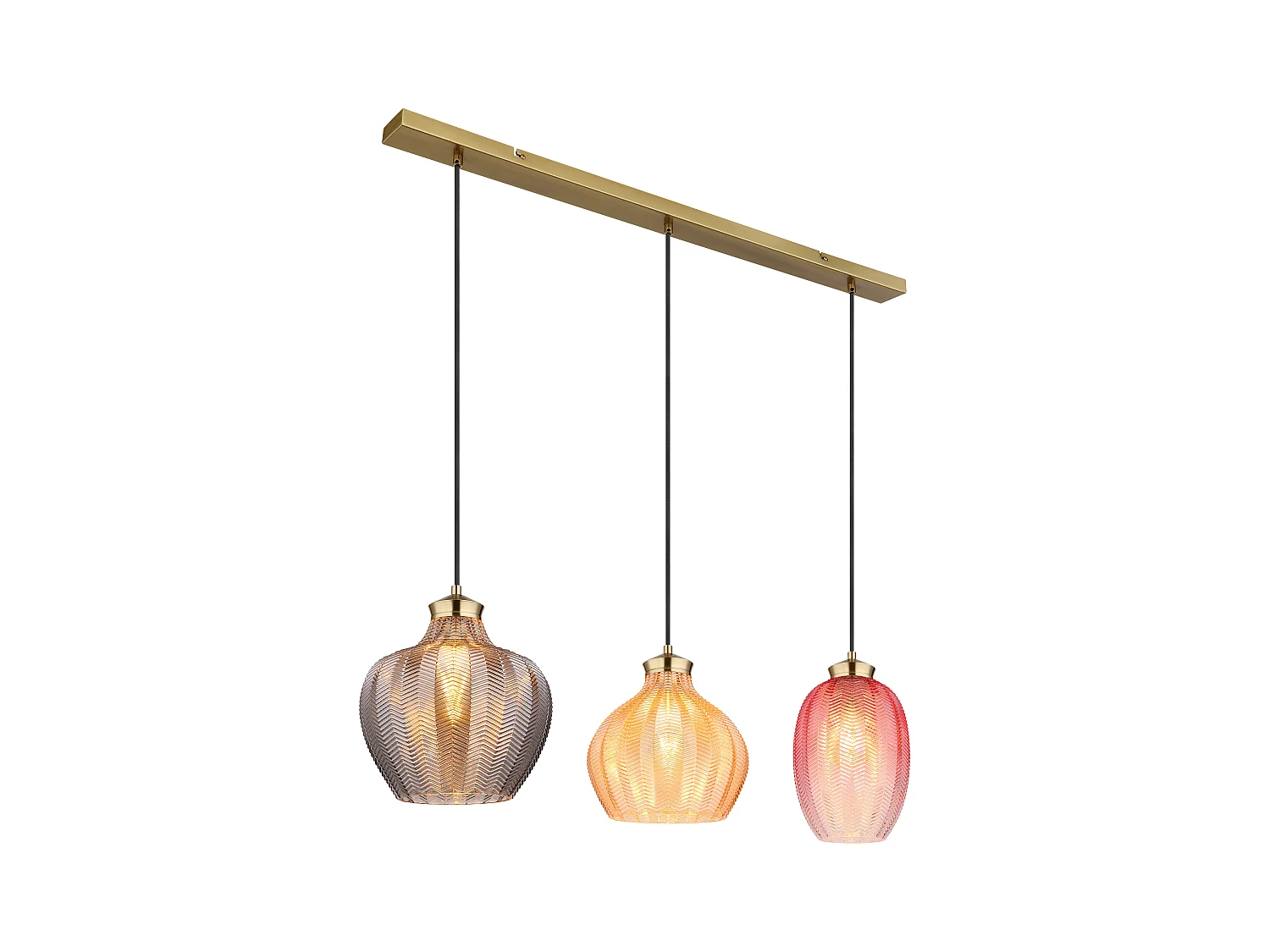 Suspension métal couleur or mat, 3x E27