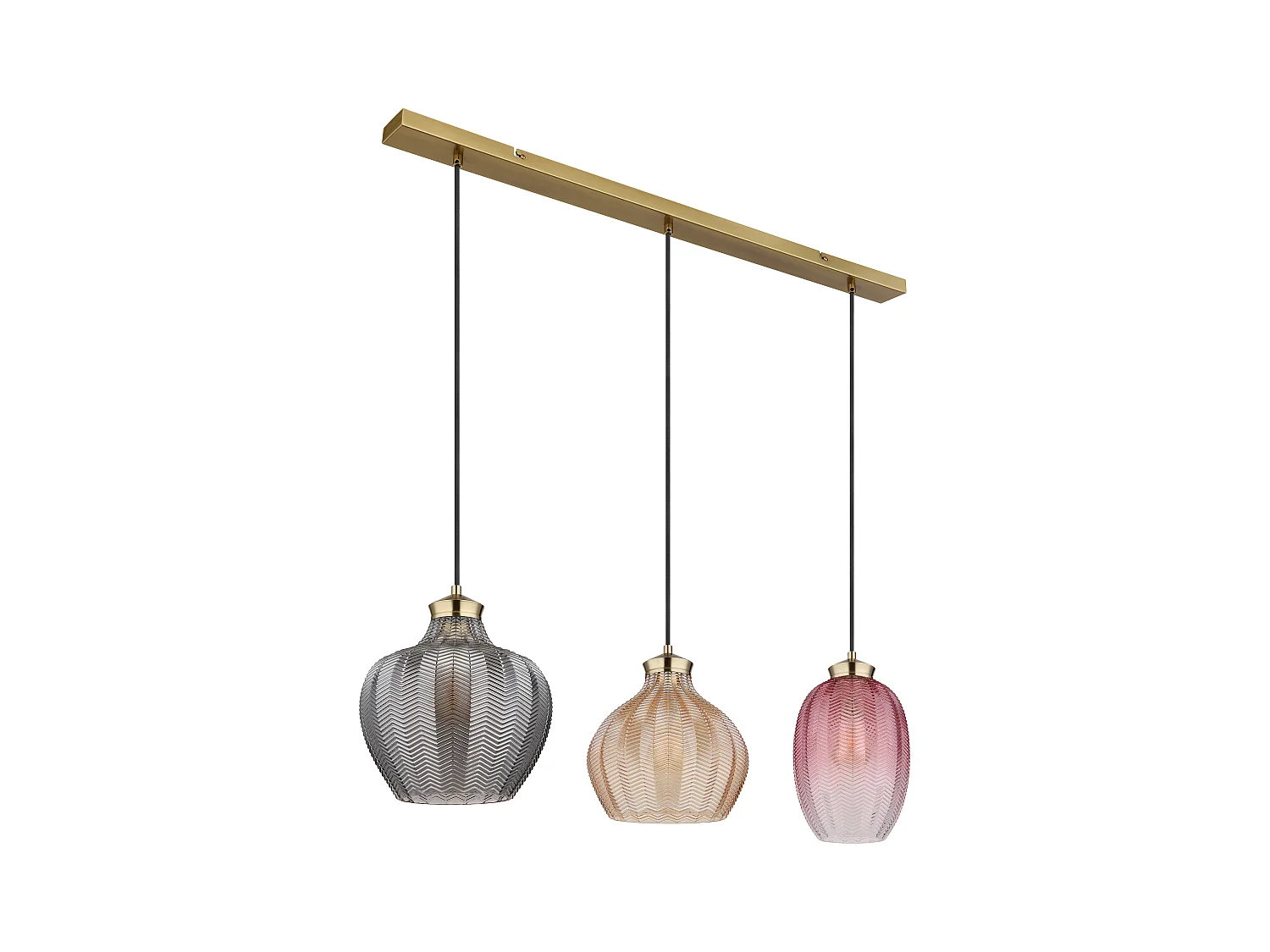 Suspension métal couleur or mat, 3x E27