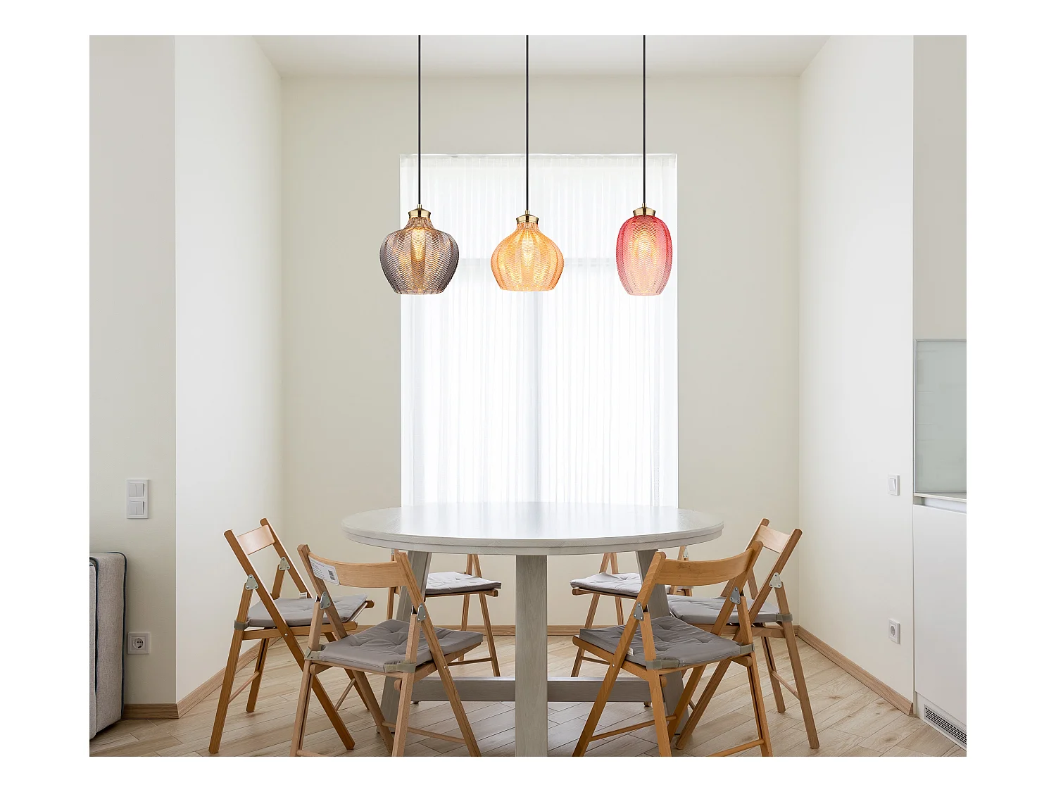 Suspension métal couleur or mat, 3x E27