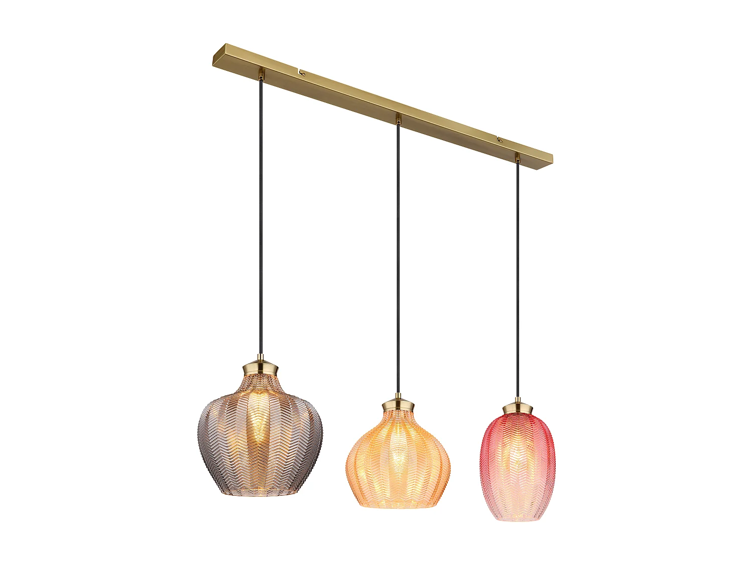 Suspension métal couleur or mat, 3x E27