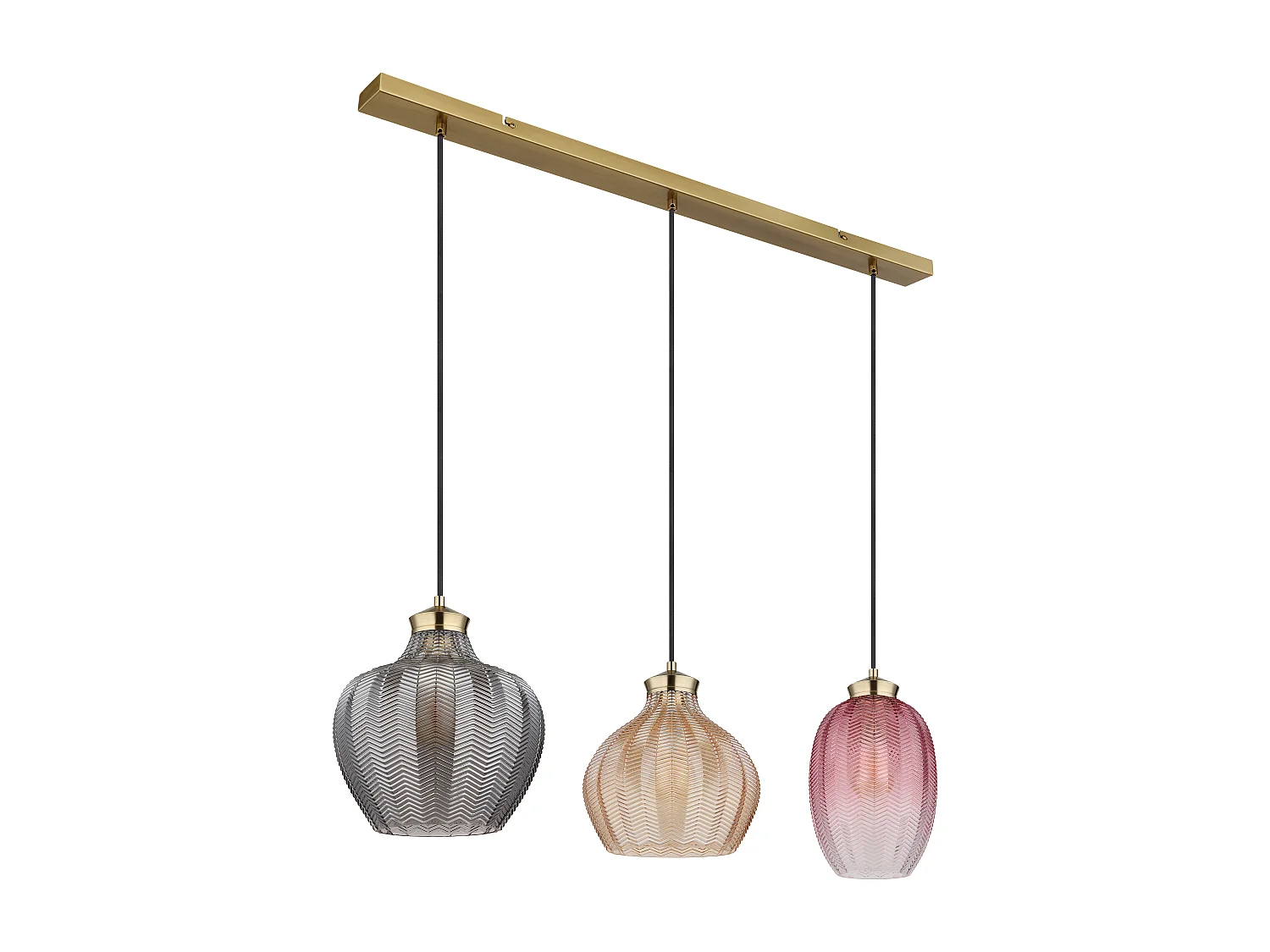 Suspension métal couleur or mat, 3x E27