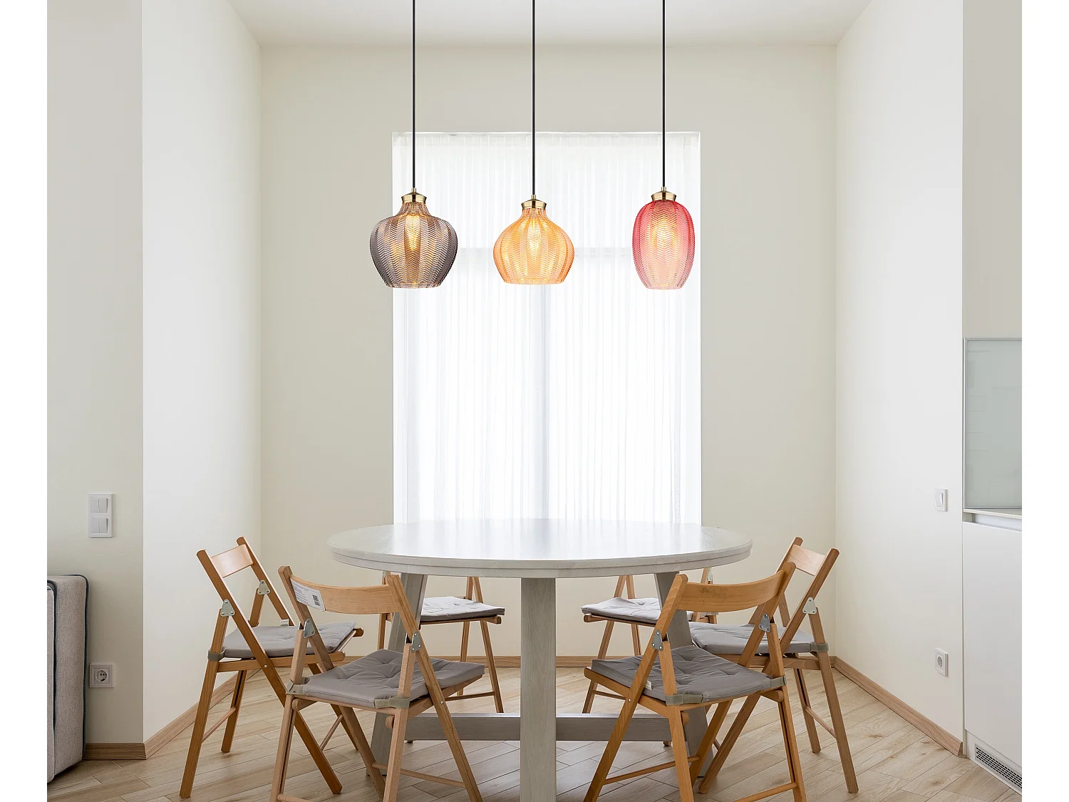 Suspension métal couleur or mat, 3x E27