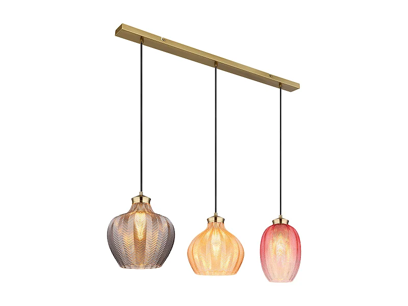 Suspension métal couleur or mat, 3x E27