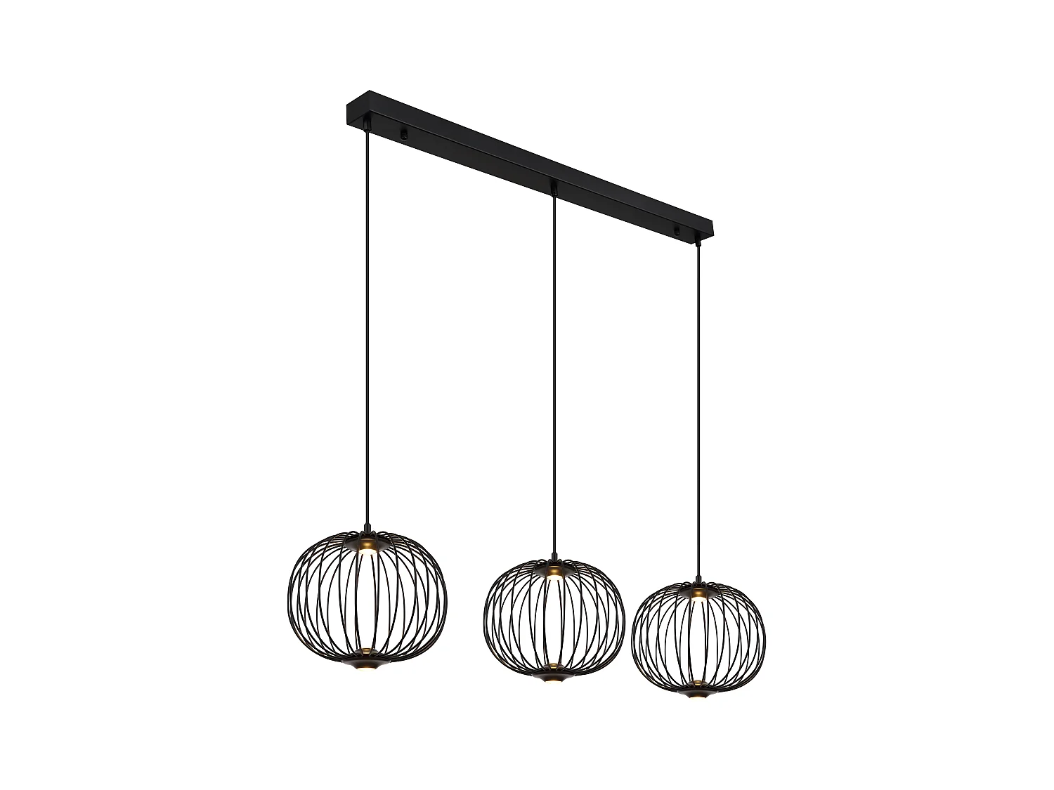 Suspension métal noir mat, LED