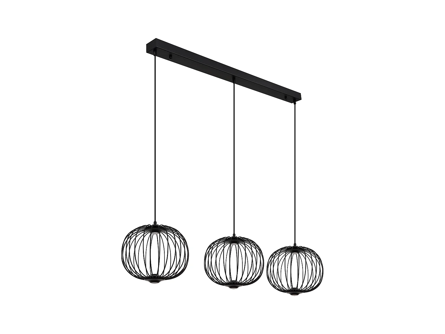 Suspension métal noir mat, LED