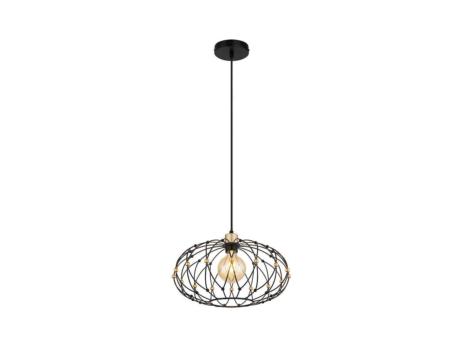Suspension métal noir mat, 1x E27