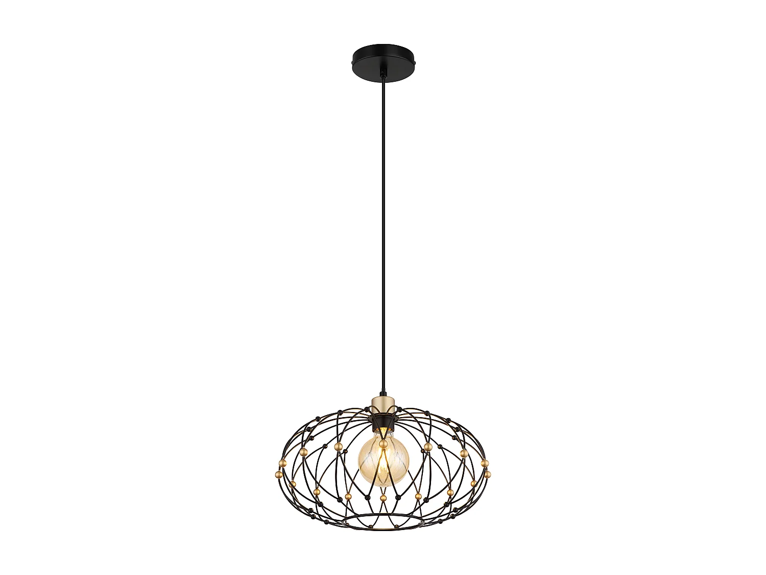 Hängeleuchte Metall schwarz matt, 1x E27