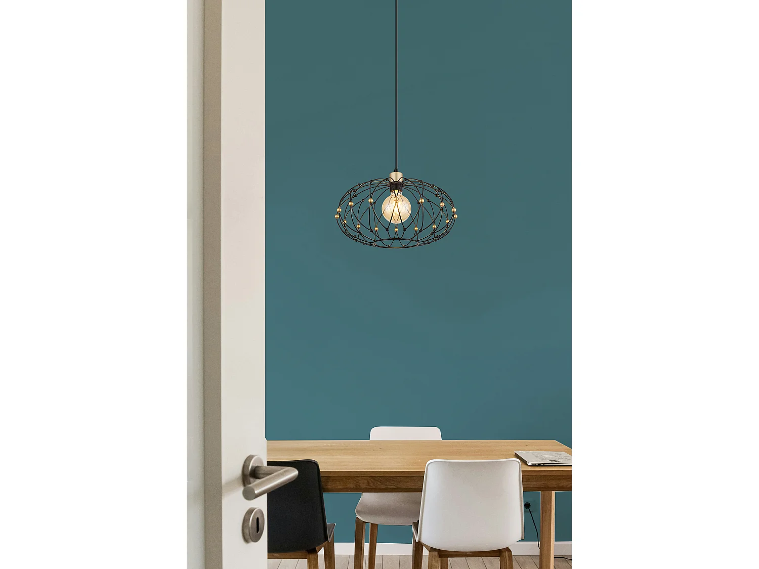 Hängeleuchte Metall schwarz matt, 1x E27