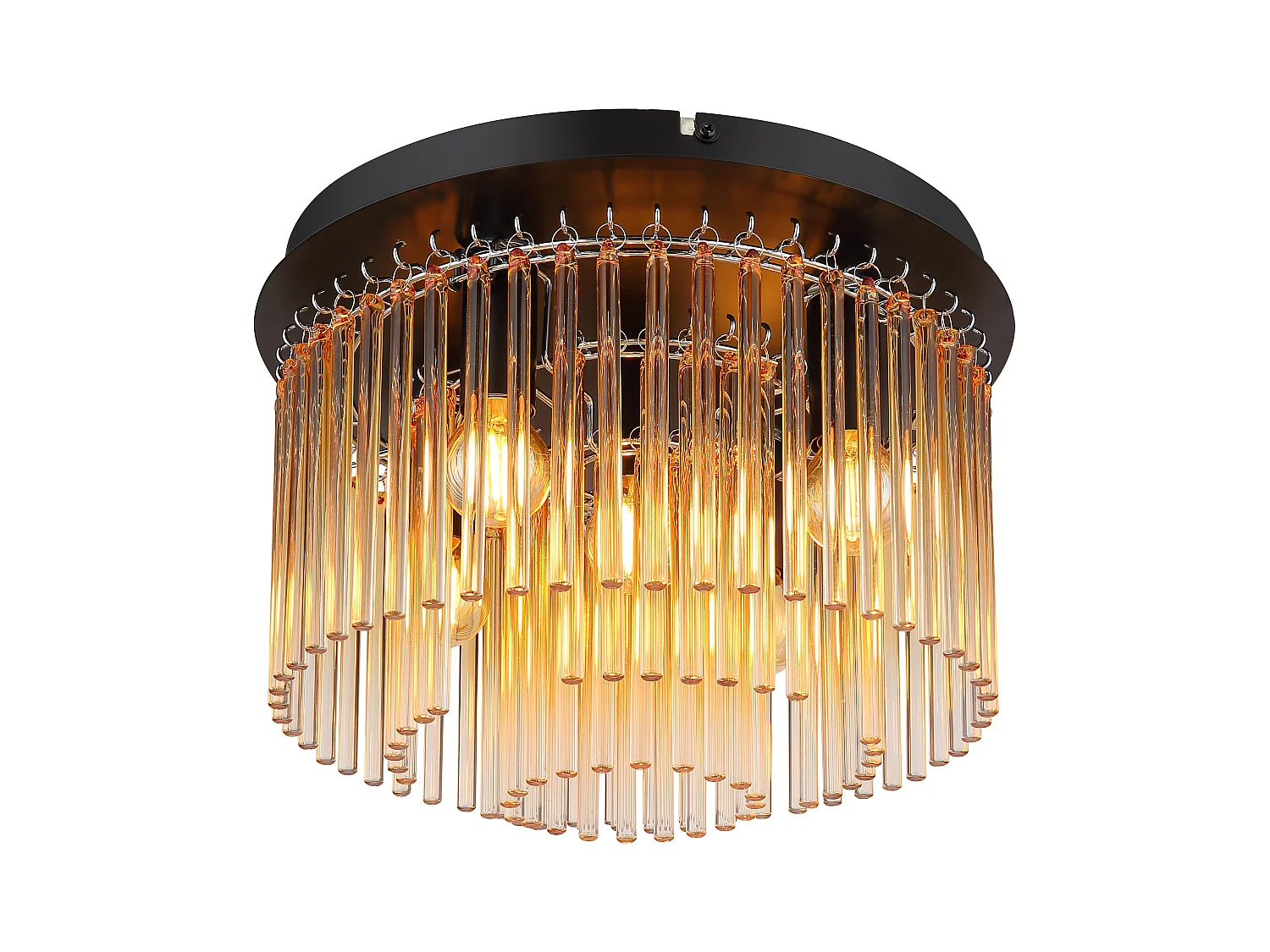 Luz de techo metal negro mate, 5x E14