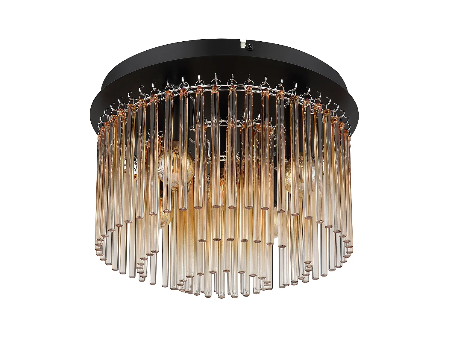 Luz de techo metal negro mate, 5x E14