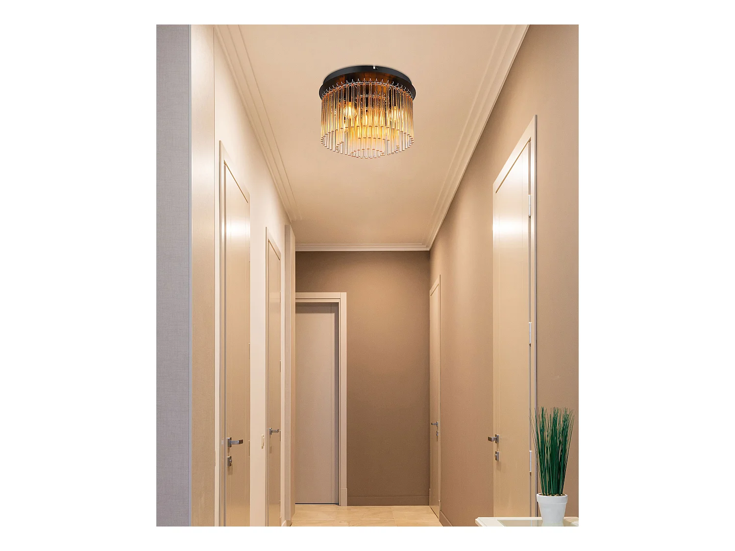 Luz de techo metal negro mate, 5x E14