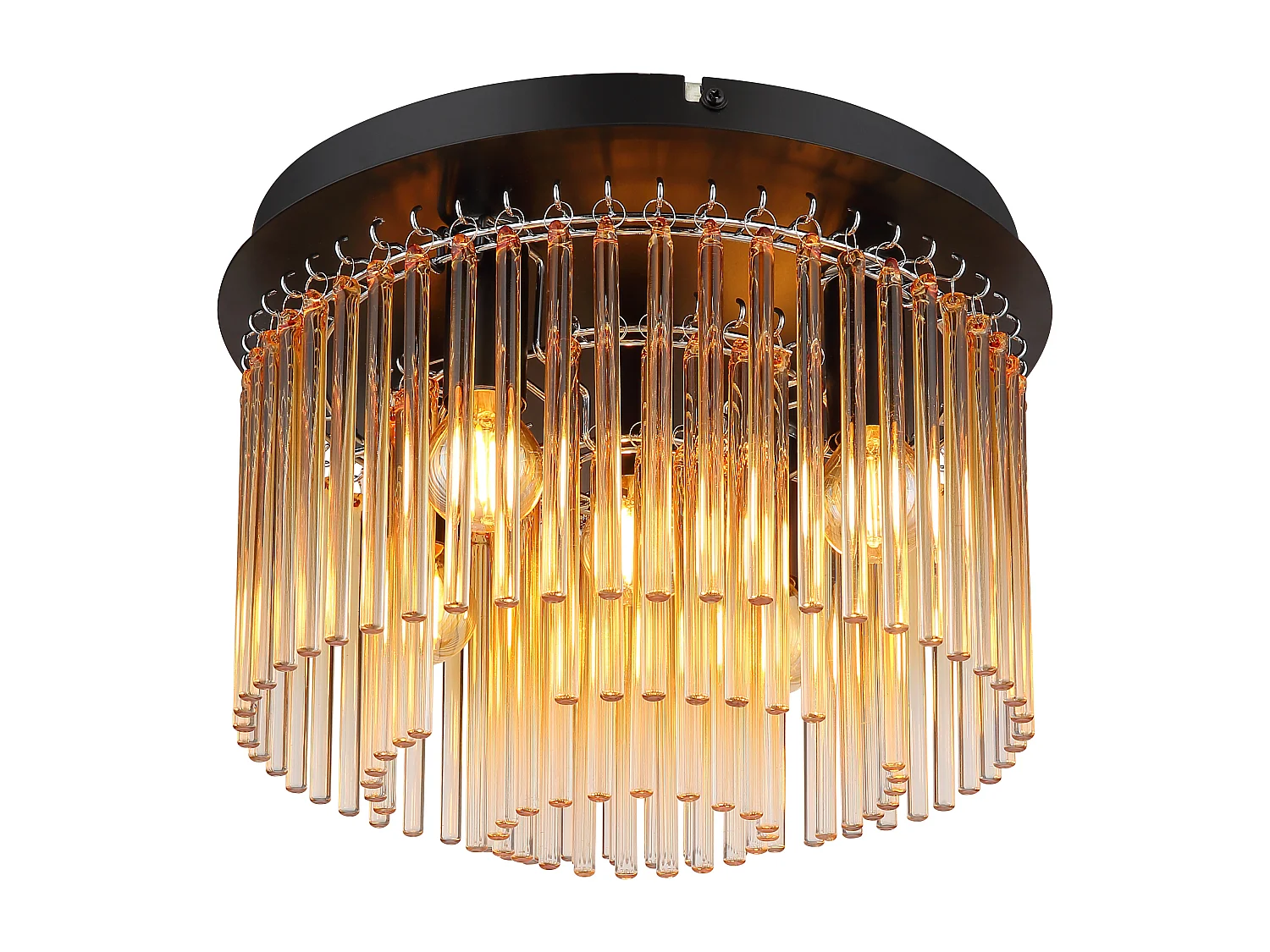 Plafonnier métal noir mat, 5x E14