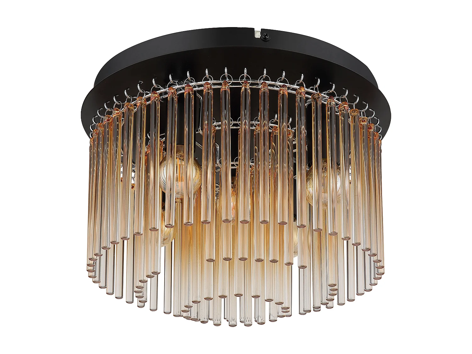 Plafonnier métal noir mat, 5x E14