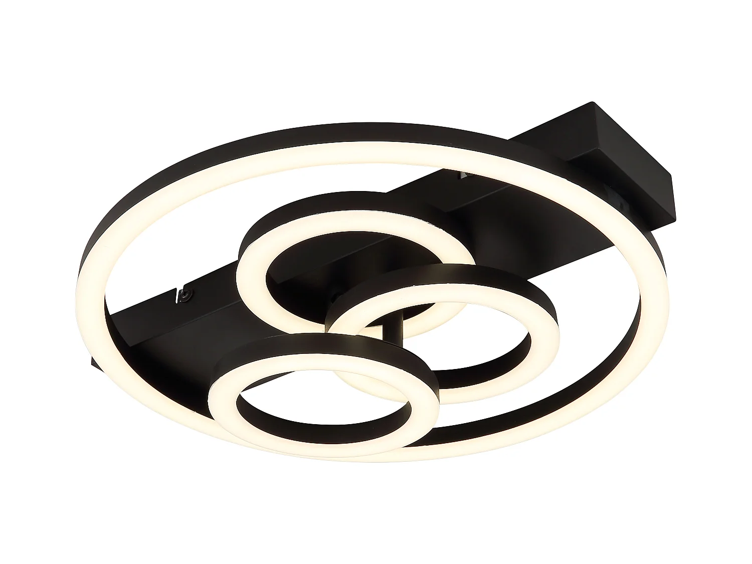 Plafonnier métal noir mat, LED