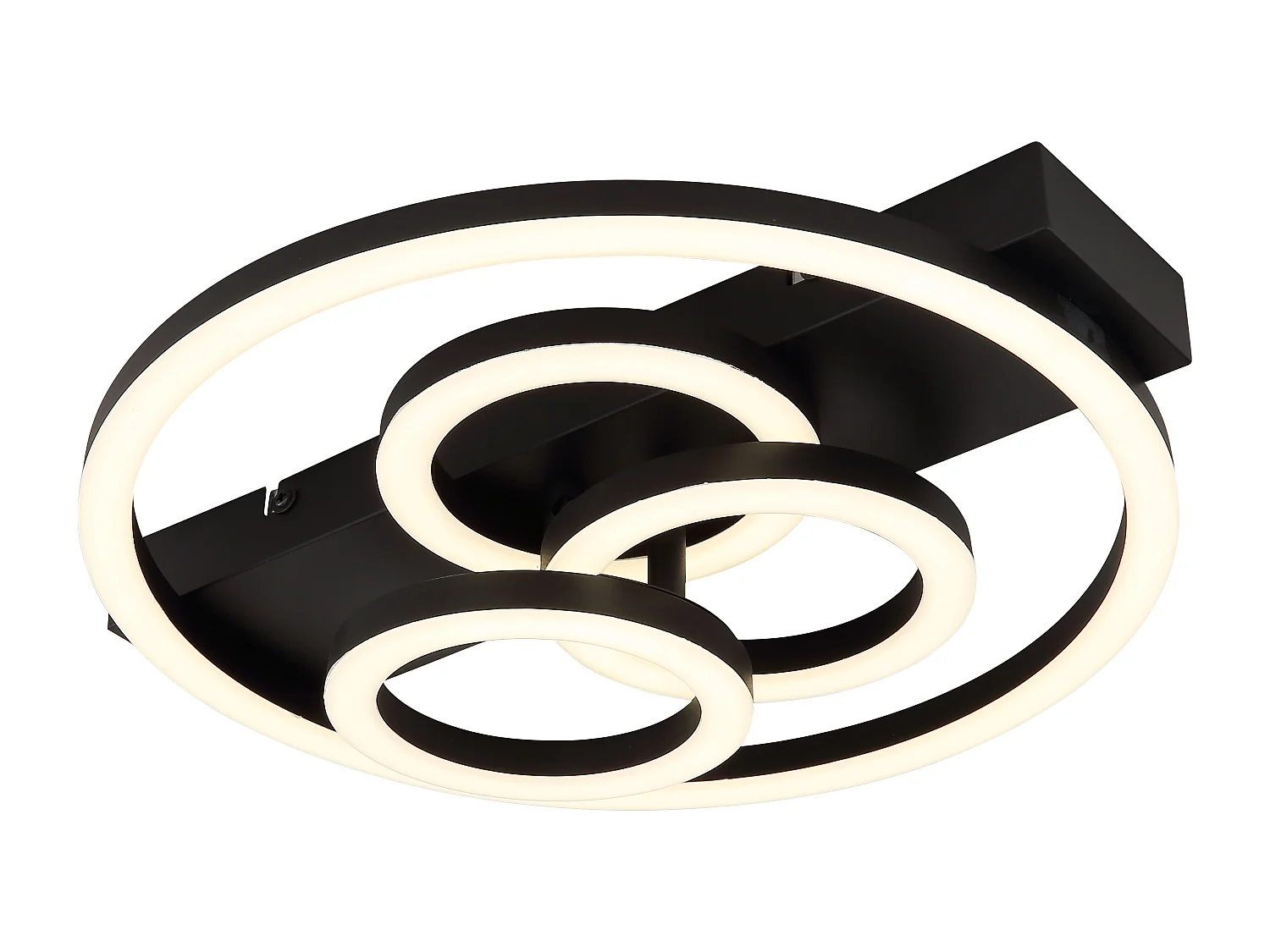 Plafonnier métal noir mat, LED