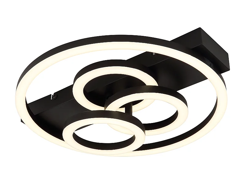 Plafoniera metallo nero satinato, LED