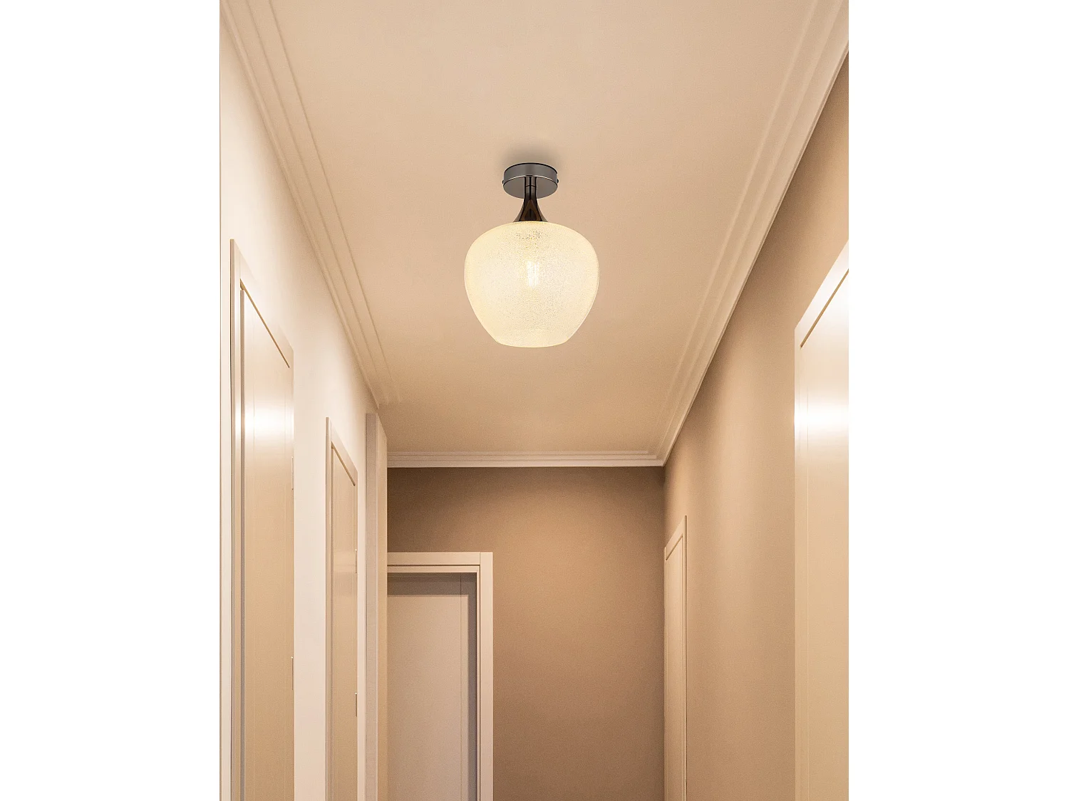 Plafonnier métal noir chromé/gunmetal, 1x E27