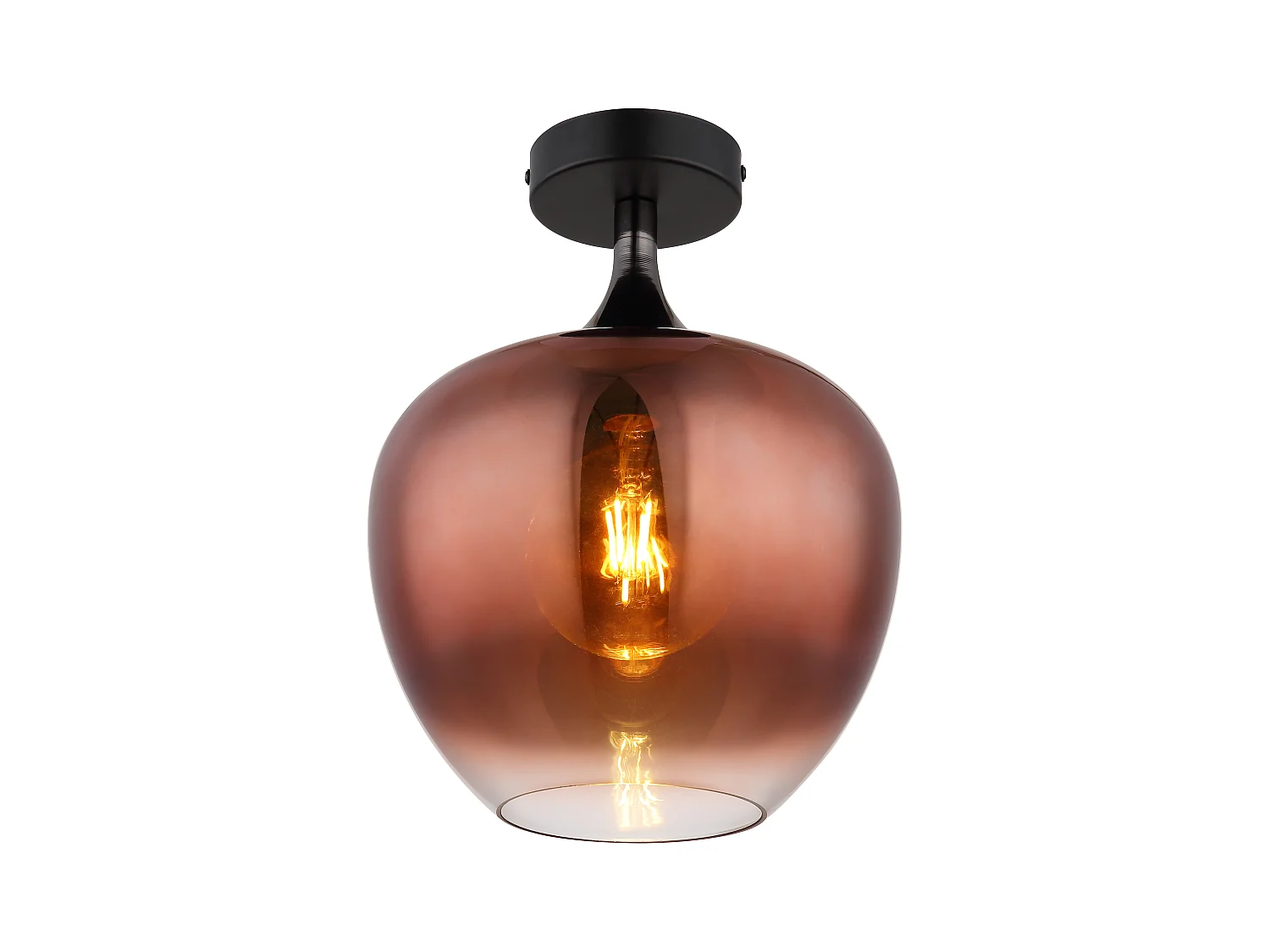 Plafonnier métal noir mat, 1x E27