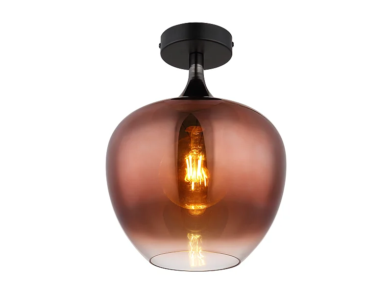 Plafonnier métal noir mat, 1x E27