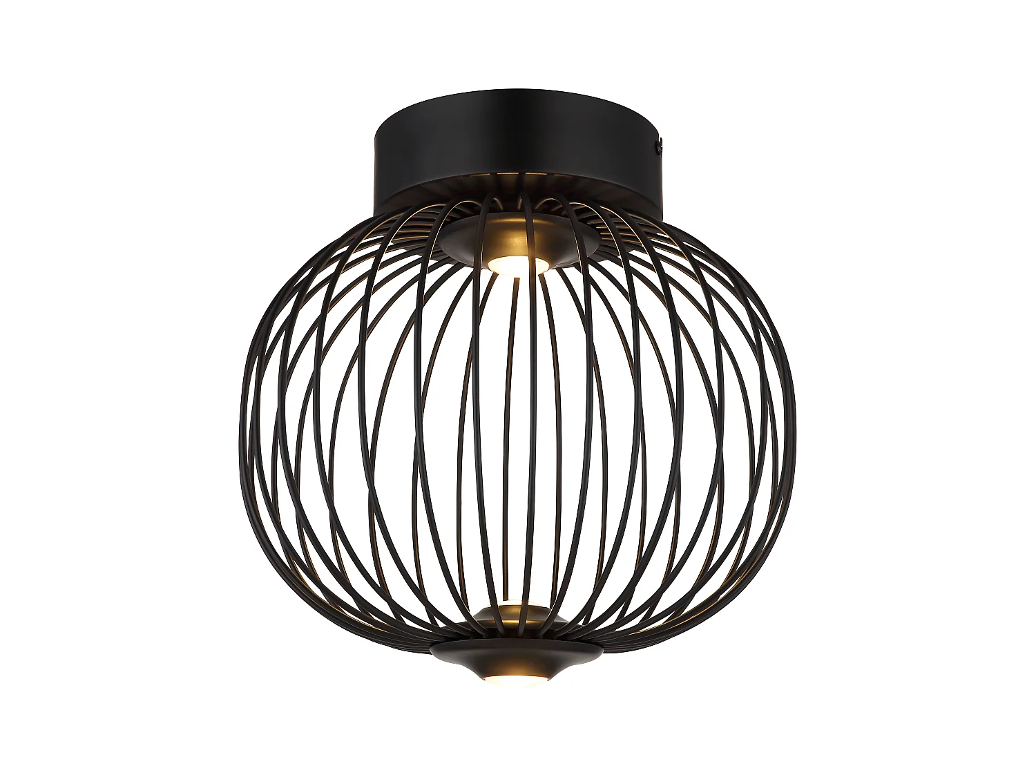 Plafonnier métal noir mat, LED