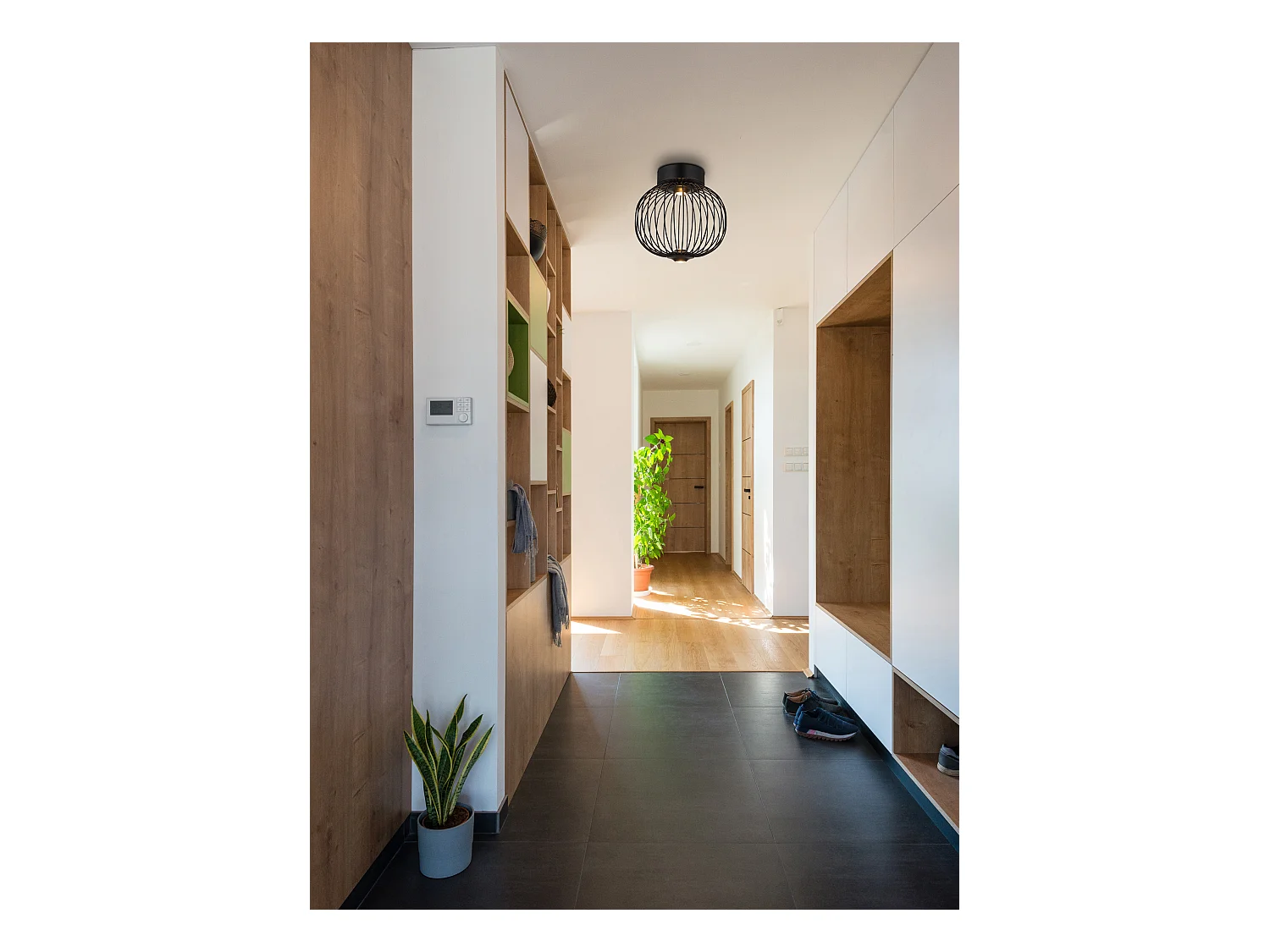 Plafonnier métal noir mat, LED