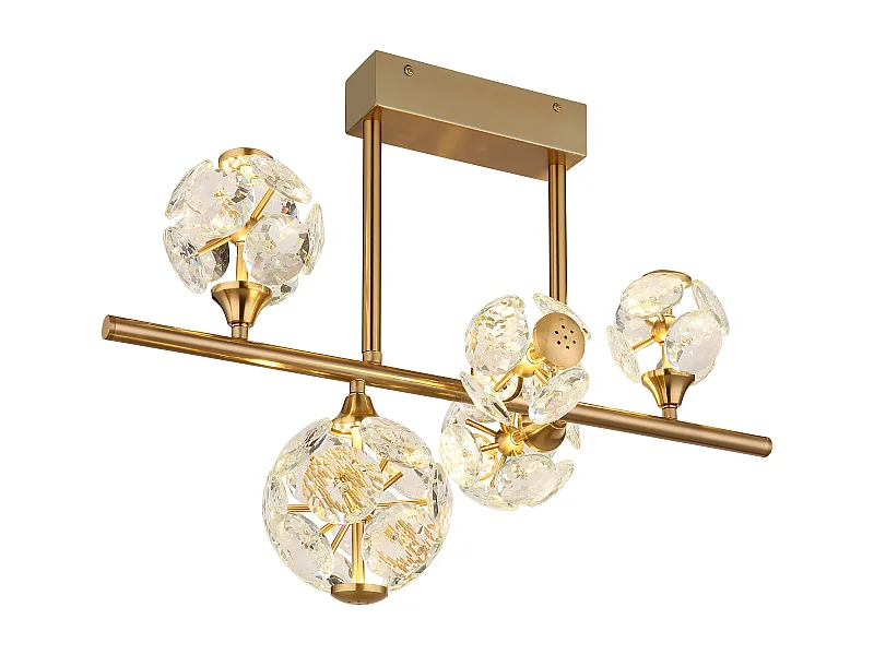 Plafonnier métal couleur or, LED