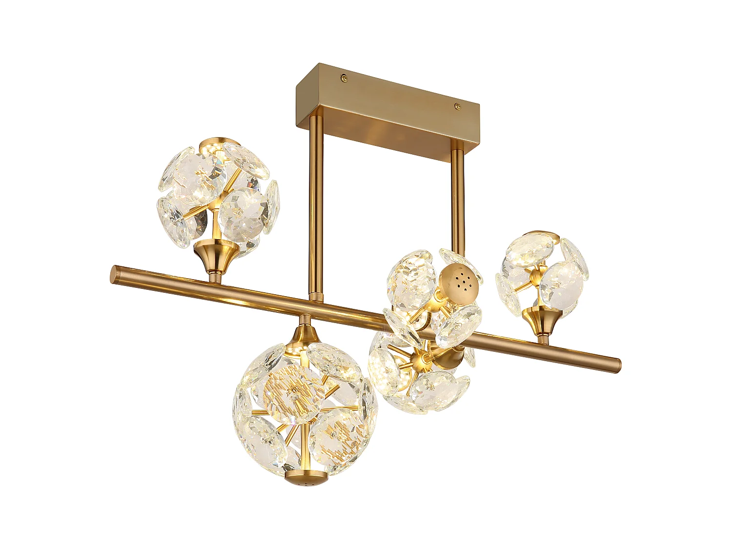 Plafonnier métal couleur or, LED