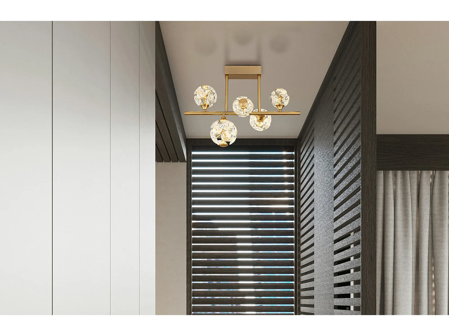 Plafoniera metallo color oro, LED