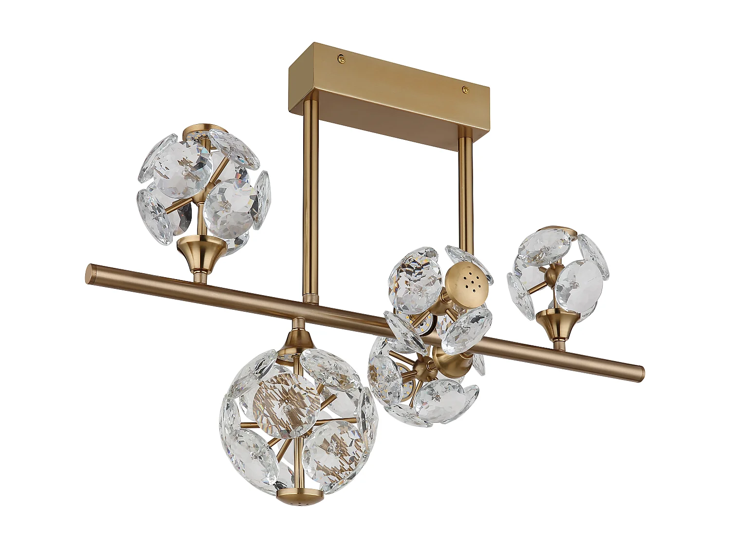 Plafonnier métal couleur or, LED