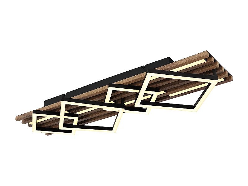 Plafonnier métal noir mat, LED