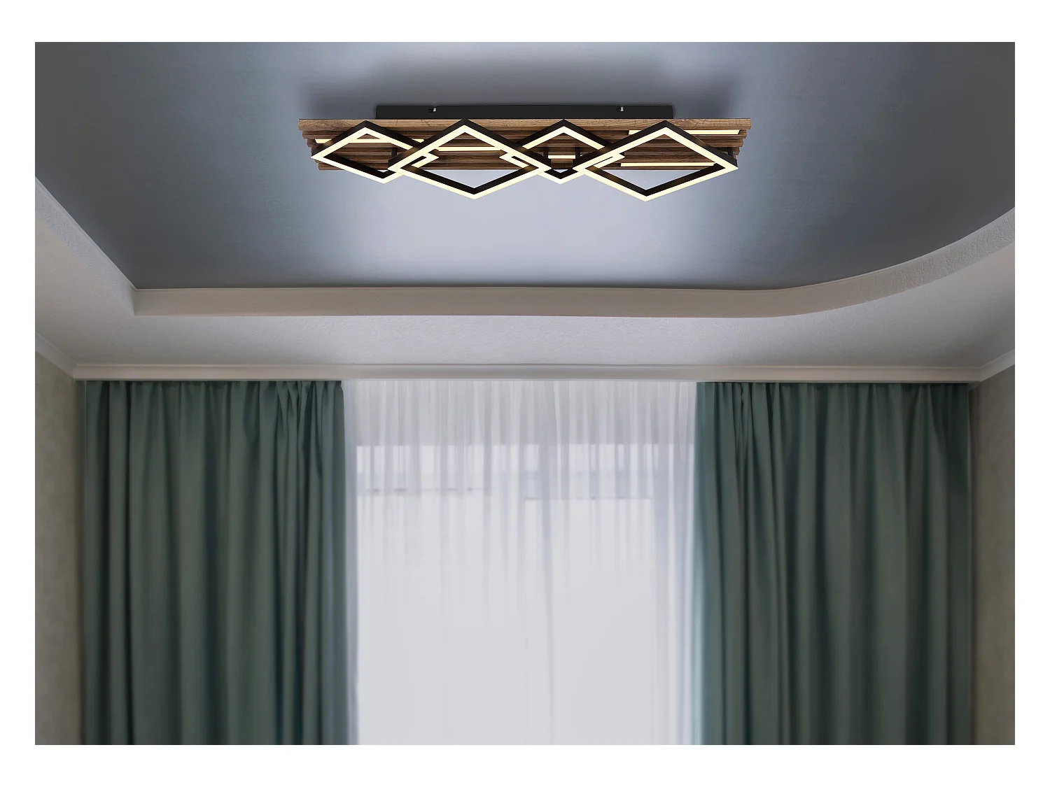 Plafonnier métal noir mat, LED