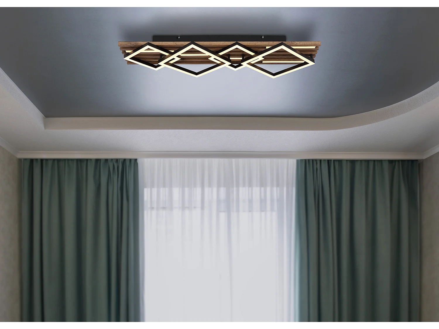 Plafonnier métal noir mat, LED