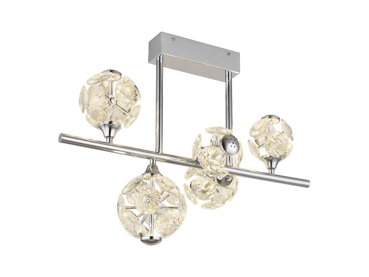 Plafonnier métal chromé, LED