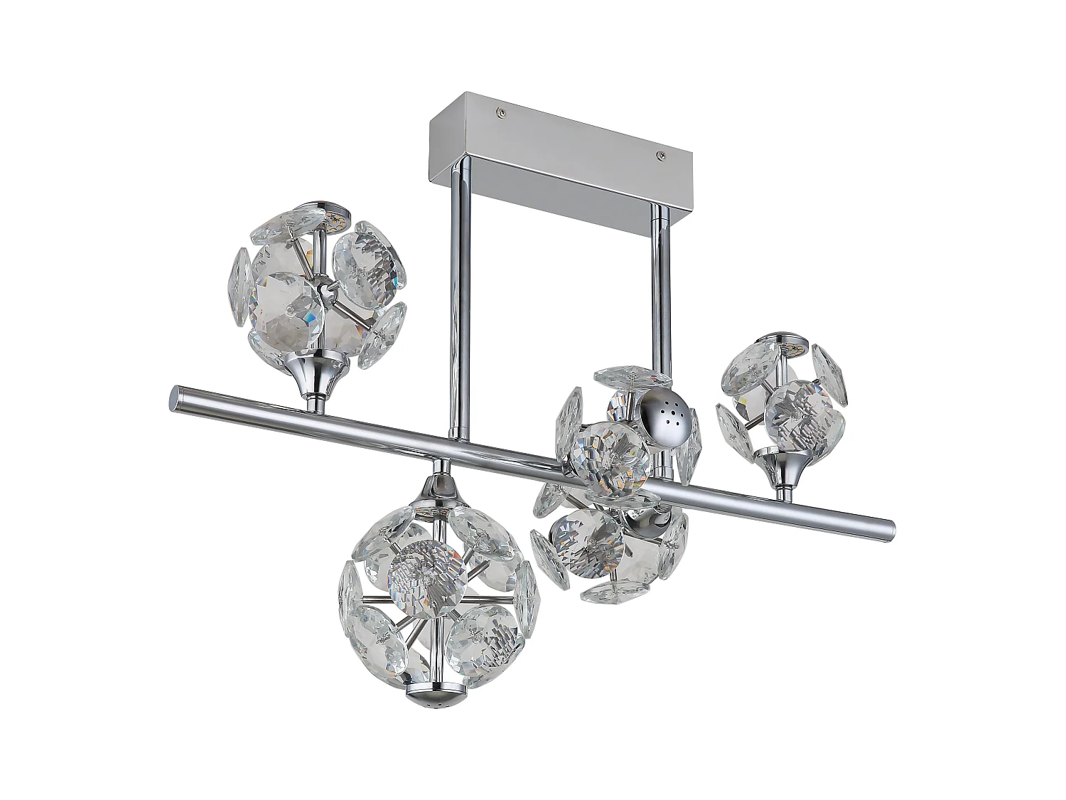 Plafonnier métal chromé, LED