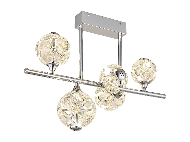 Plafonnier métal chromé, LED