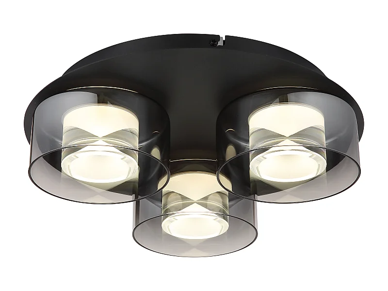 Plafonnier métal noir mat, LED