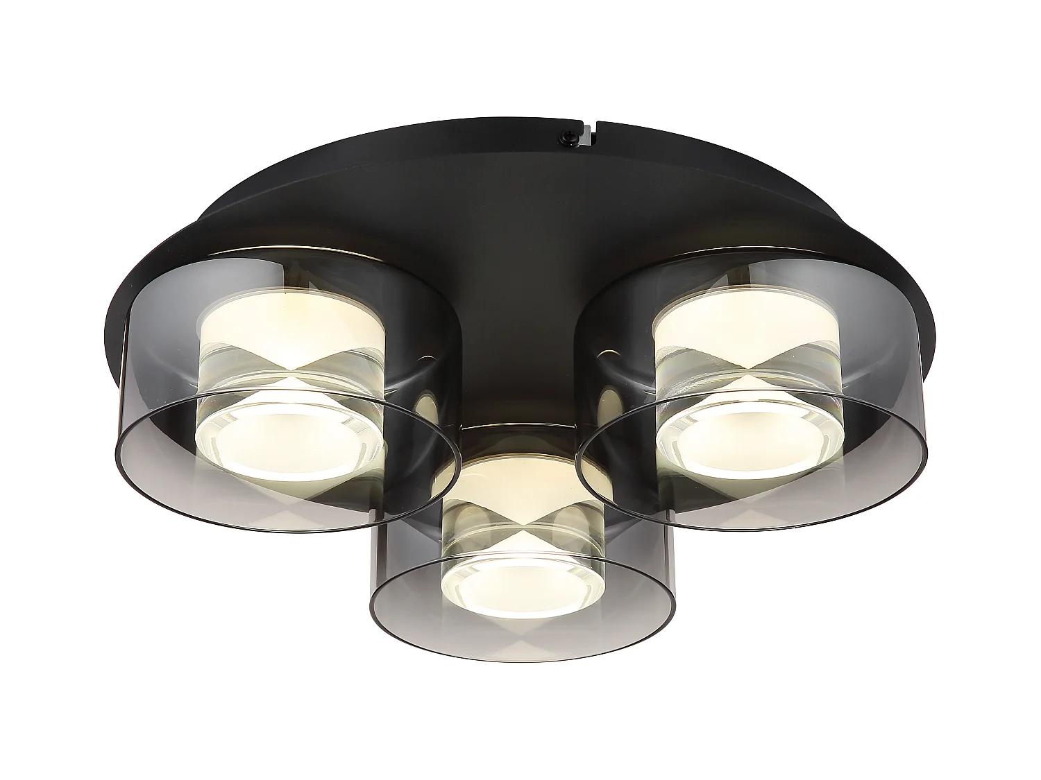 Plafonnier métal noir mat, LED