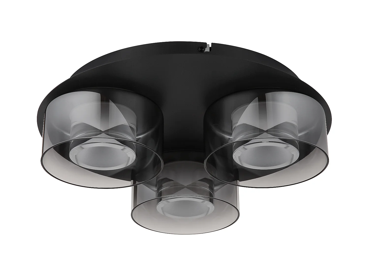 Plafonnier métal noir mat, LED