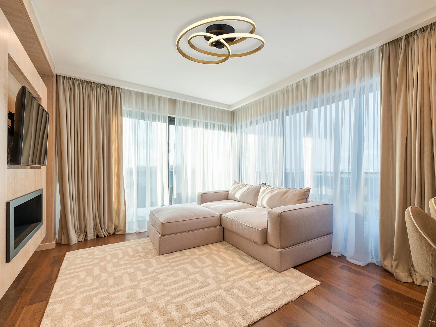 Plafonnier métal noir mat, LED