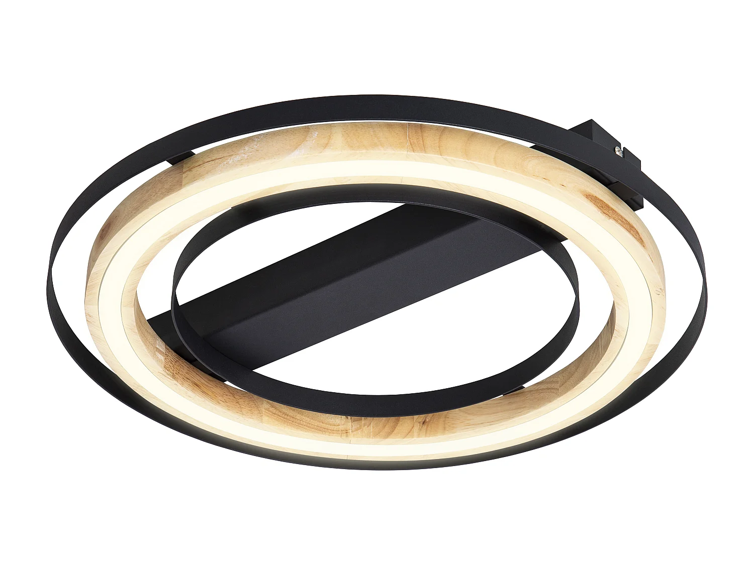 Plafonnier métal noir mat, LED