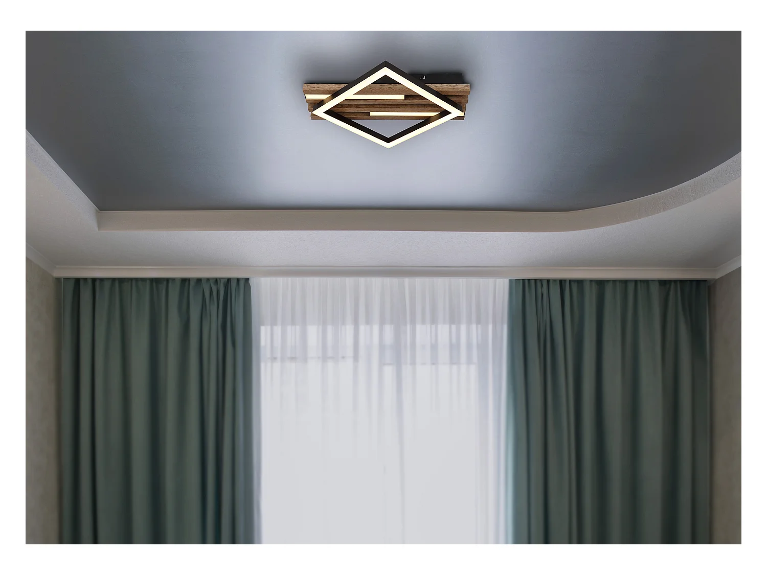 Plafondlamp metaal zwart dof, LED