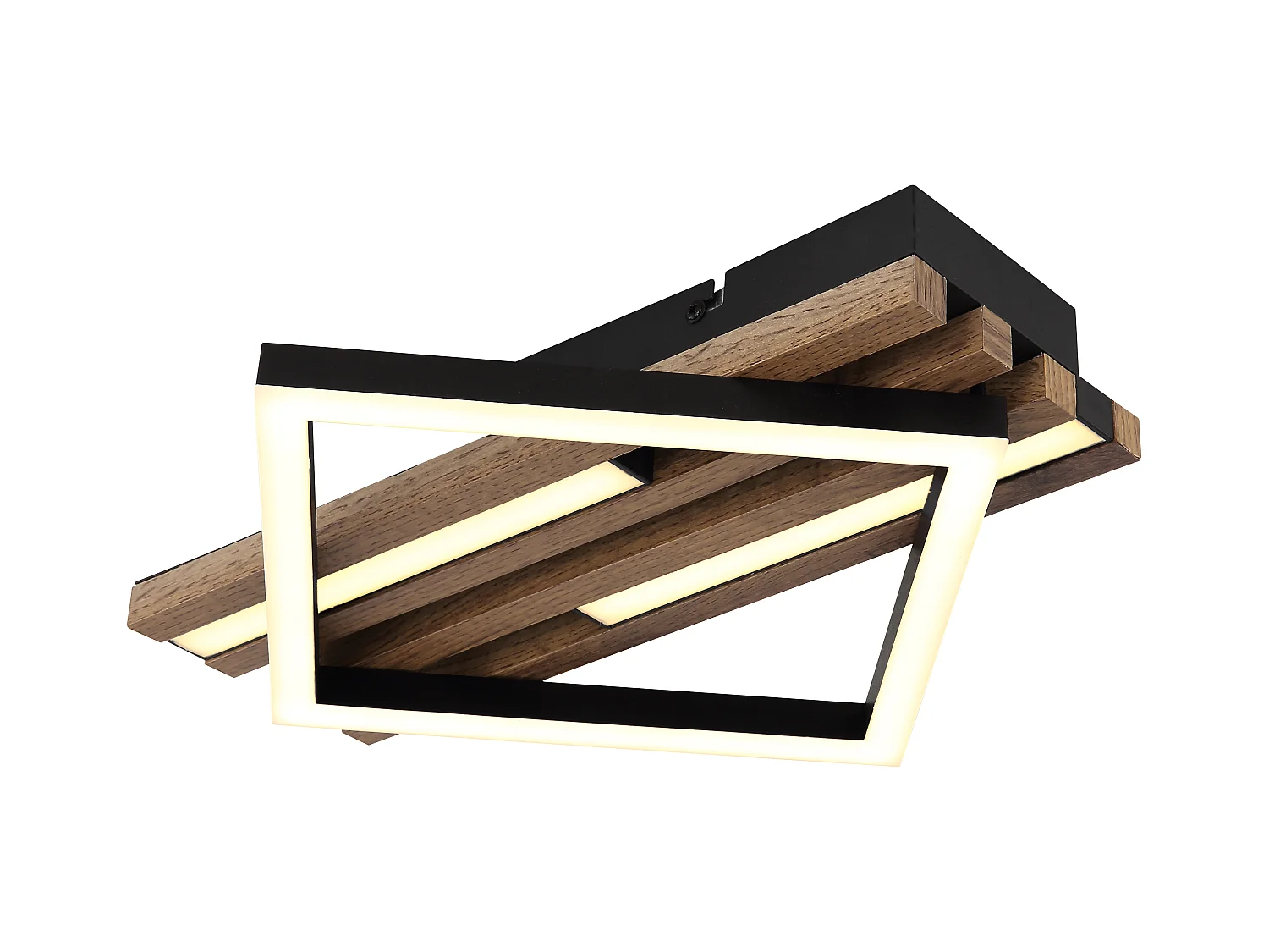 Plafonnier métal noir mat, LED