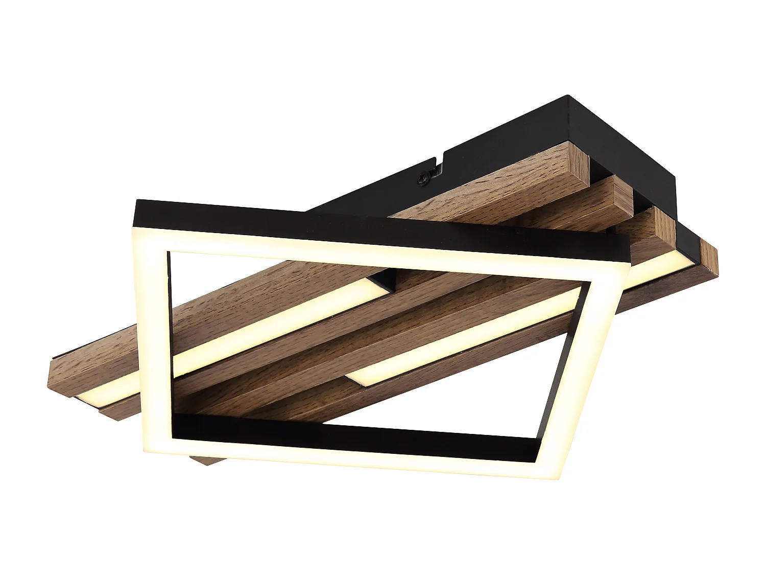 Plafonnier métal noir mat, LED