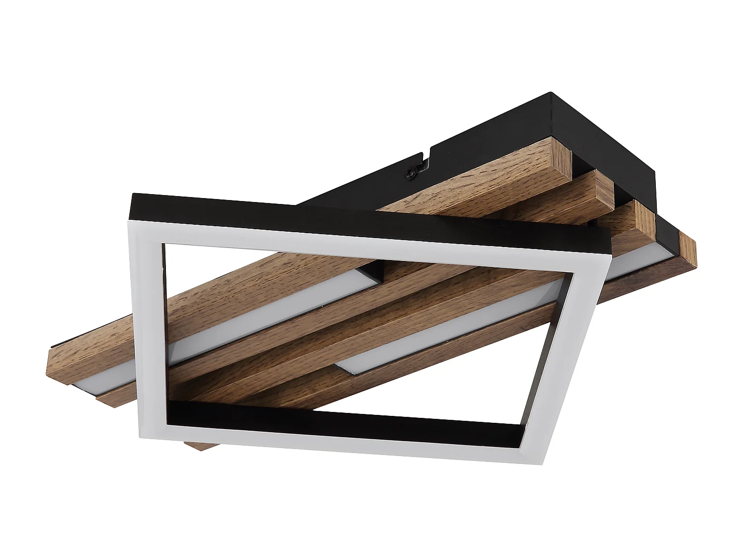 Plafonnier métal noir mat, LED