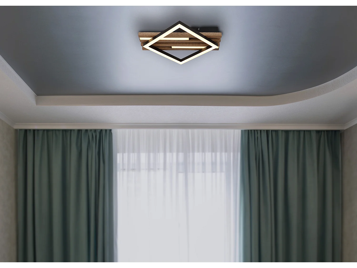 Plafonnier métal noir mat, LED