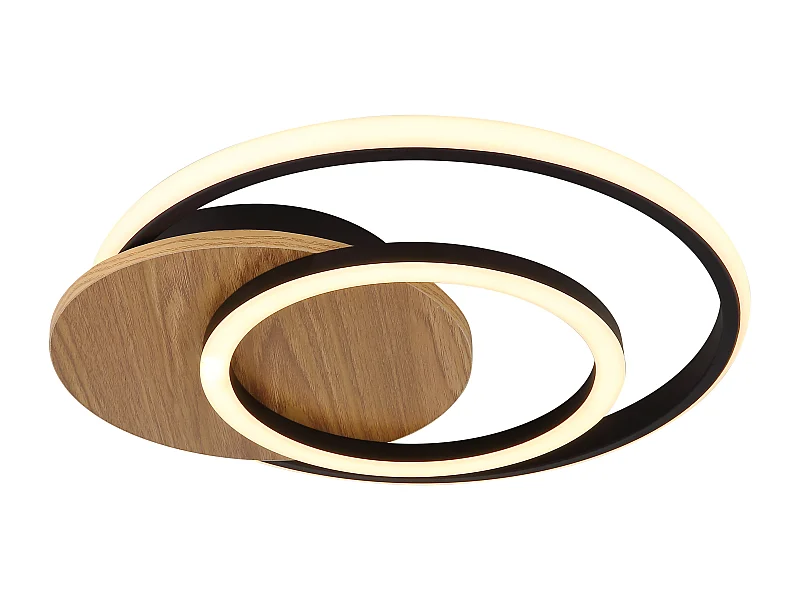 Plafonnier MDF décor bois foncé, LED